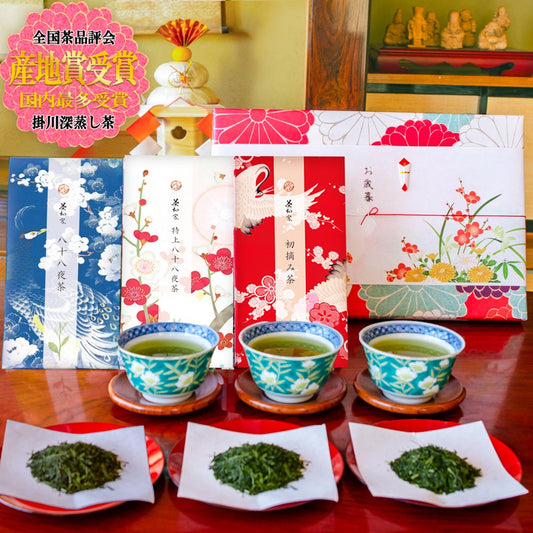 2023 Japanese tea gift Kakegawa deep steamed tea 100g 2 types (first harvest tea 100g, special 88 night tea 100g)