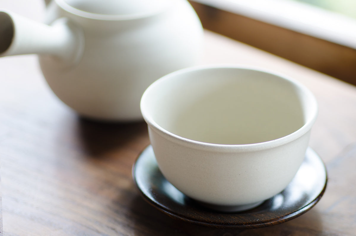 普段使いのお茶旅 小振りな 白磁 煎茶碗 湯飲み Φ7.7cm*H4.7cm 60cc