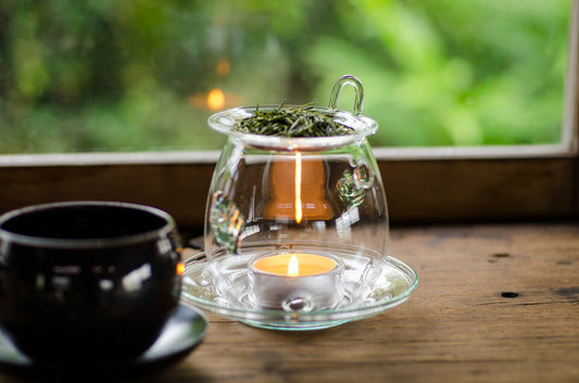 Tea Travel Tea Incense Burner Heat-Resistant Glass (1 Candle Included) Gift Wrapping Available