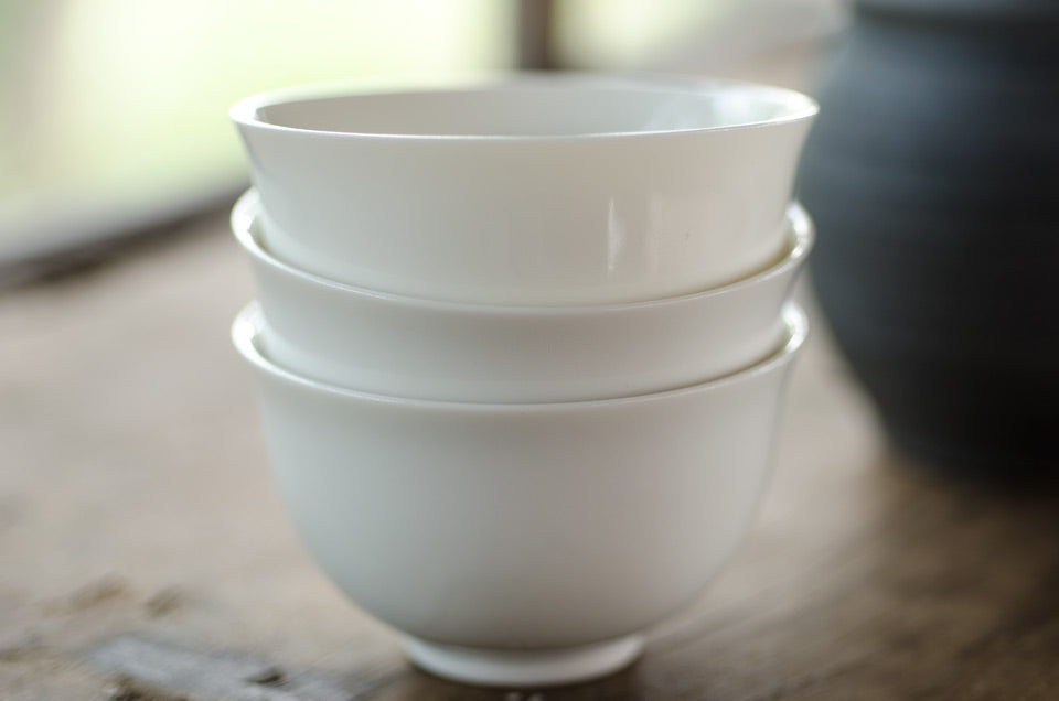 Everyday tea trip Small white porcelain sencha bowl, teacup, Φ7.7cm*H4.7cm, 60cc