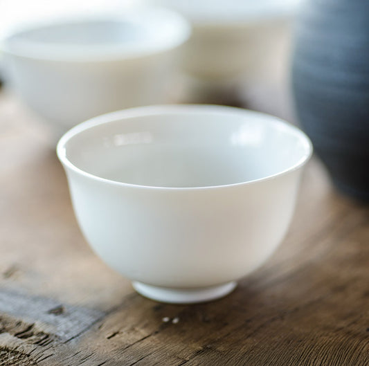 Everyday tea trip Small white porcelain sencha bowl, teacup, Φ7.7cm*H4.7cm, 60cc
