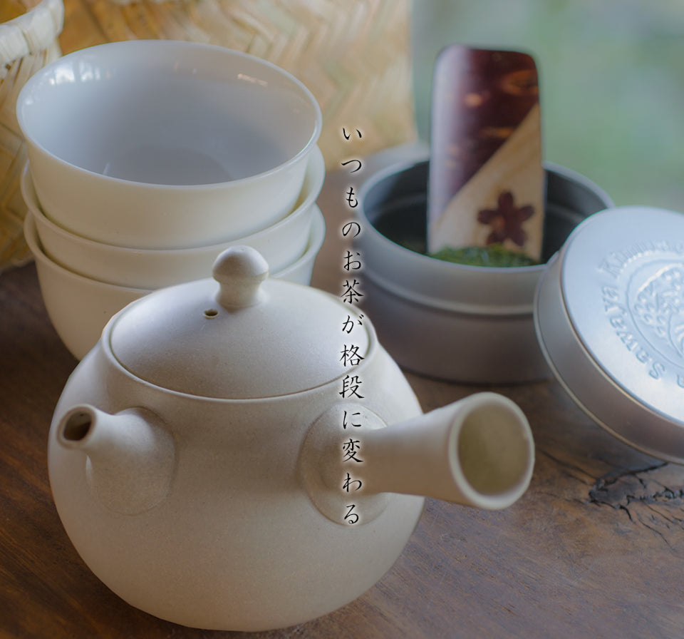 Tsuzuki Hosaku White Clay Unglazed Teapot 210cc A non-clogging teapot perfect for deeply steamed tea