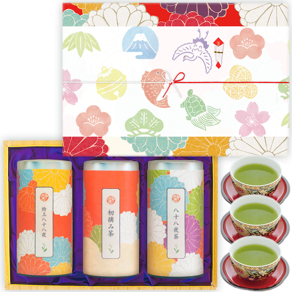 Tea Journey 200g x 3 cans Winner of the Regional Award at the National Tea Competition Wishing for eternal youth and longevity First-picked tea 200g, Tokuhachi tea 200g, Hachihachi tea 200g