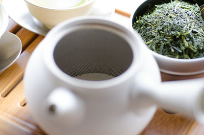 Tsuzuki Hosaku White Clay Unglazed Teapot 210cc A non-clogging teapot perfect for deeply steamed tea